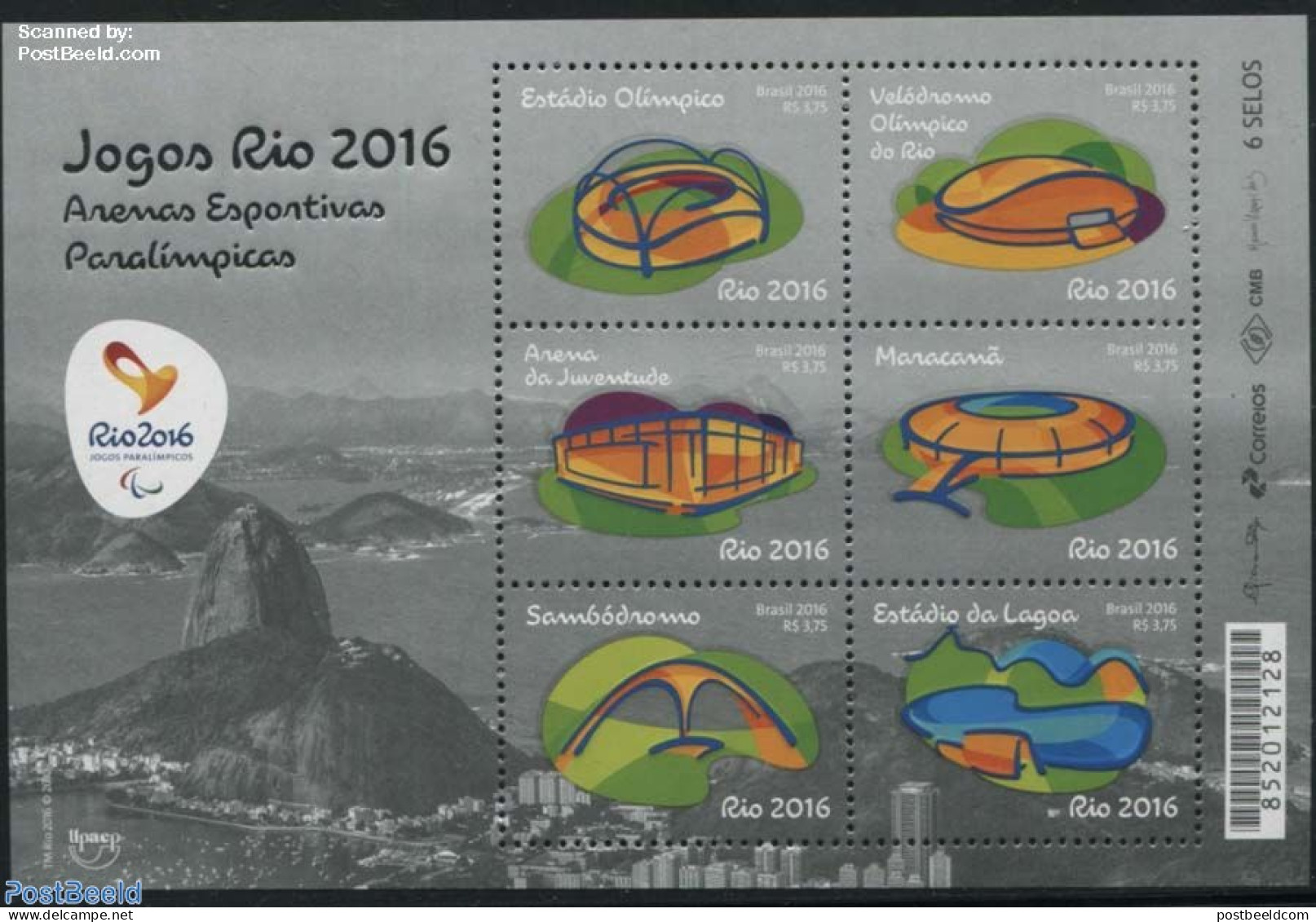 Brazil 2016 Paralympic Stadiums S/s, Mint NH, Religion - Sport - Pope - Olympic Games - Nuevos