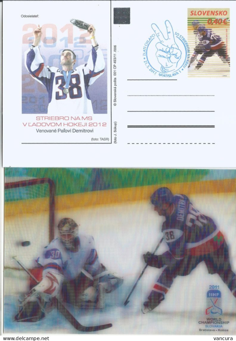 06 CP 493/12 Slovakia Ice Hockey Championship 2012 Silver Medal POOR SCAN CAUSED BY THE LENTICULAR EFFECT! - Hockey (Ice)