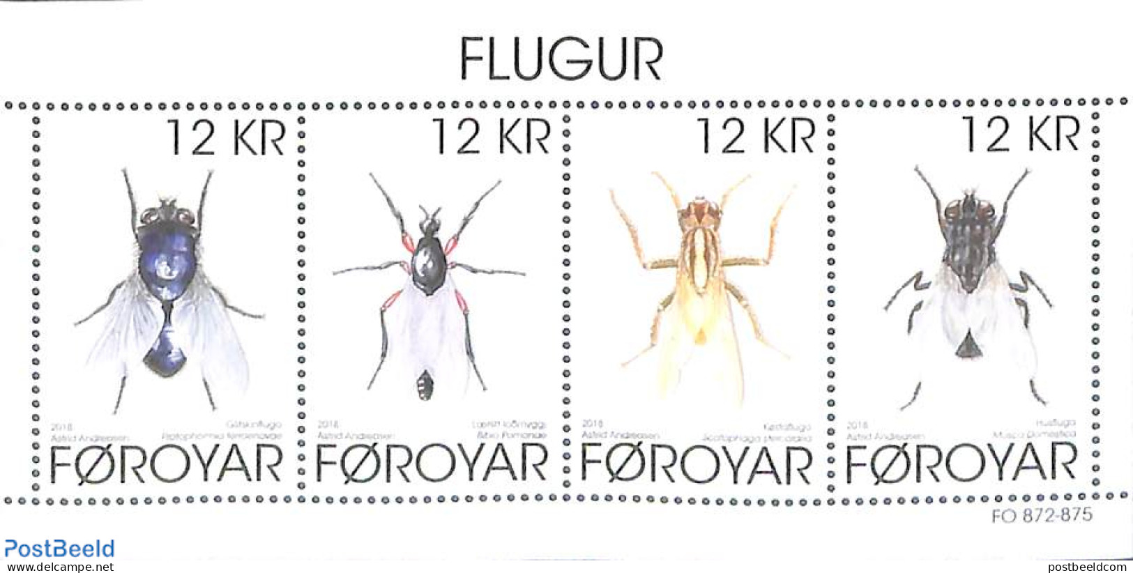 Faroe Islands 2018 Flies S/s, Mint NH, Nature - Insects - Other & Unclassified