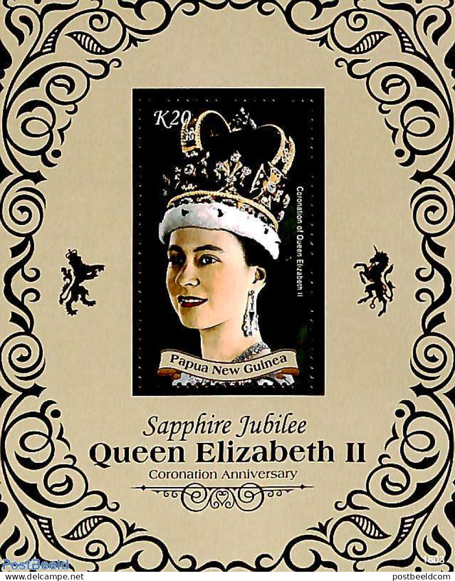 Papua New Guinea 2018 Sapphire Jubilee Queen Elizabeth II S/s, Mint NH, History - Kings & Queens (Royalty) - Royalties, Royals