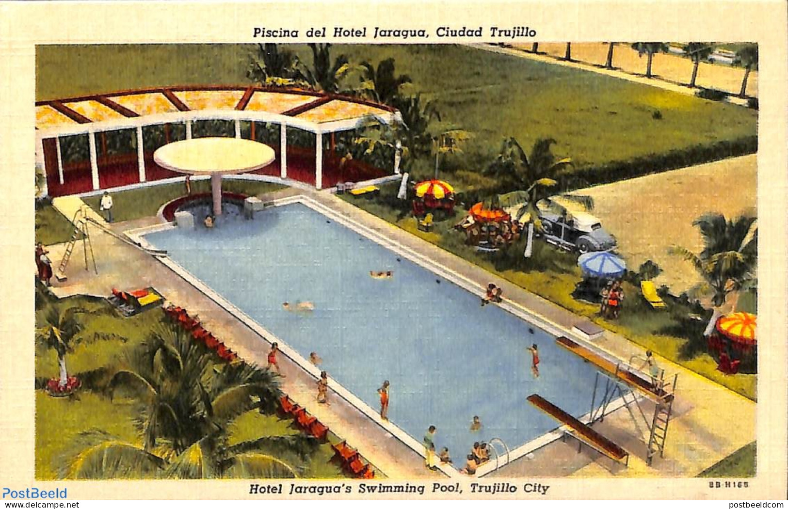 Dominican Republic 1948 Illustrated Postcard 2c, Unused With Postmark, Used Postal Stationary, Sport - Swimming - Natation