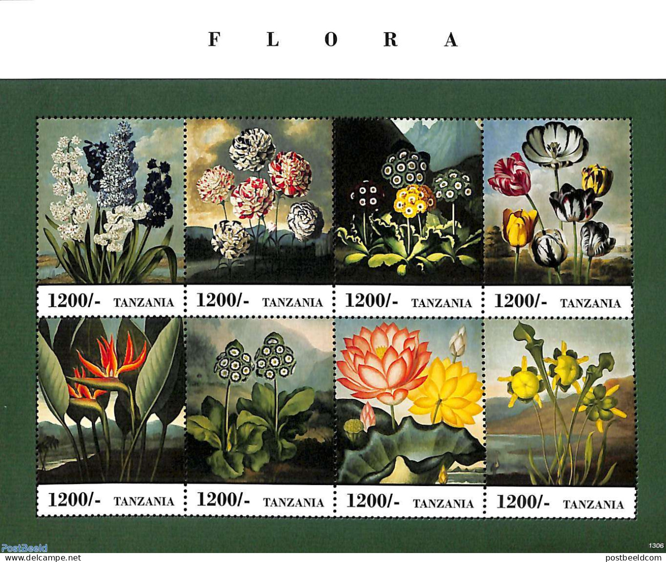 Tanzania 2013 Flowers 8v M/s, Mint NH, Nature - Flowers & Plants - Tanzanie (1964-...)