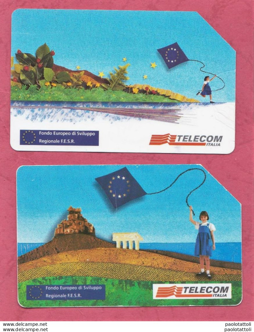 Italia-Fondo Europeo Di Sviluppo Regionale- Usata- Used Pre Paid Phone Cards- Telecom  By 5000 Lire.  Ed. Mantegazza - Public Practical Advertising