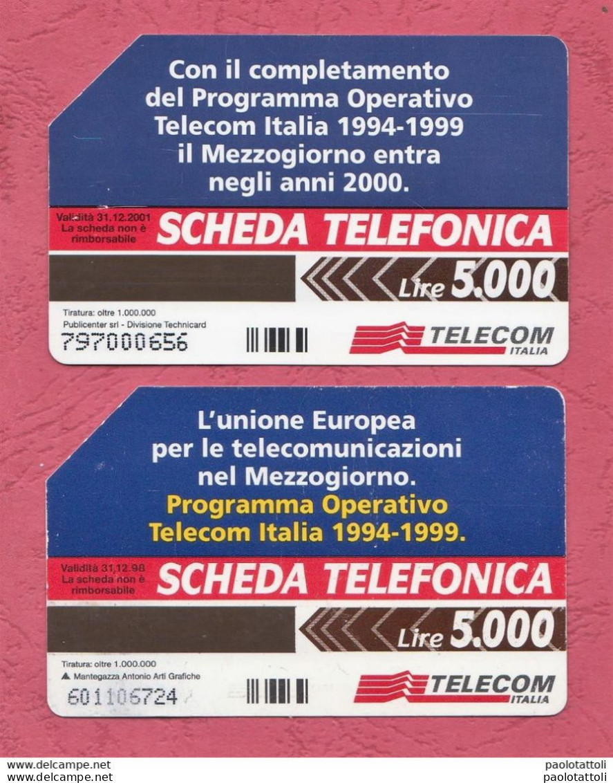Italia-Fondo Europeo Di Sviluppo Regionale- Usata- Used Pre Paid Phone Cards- Telecom  By 5000 Lire.  Ed. Mantegazza - Openbaar Getekend