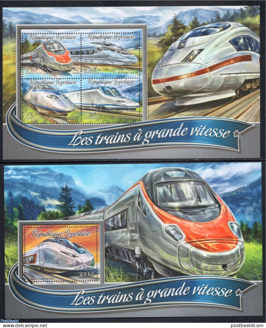 Togo 2016 Railways 2 S/s, Mint NH, Transport - Railways - Trains