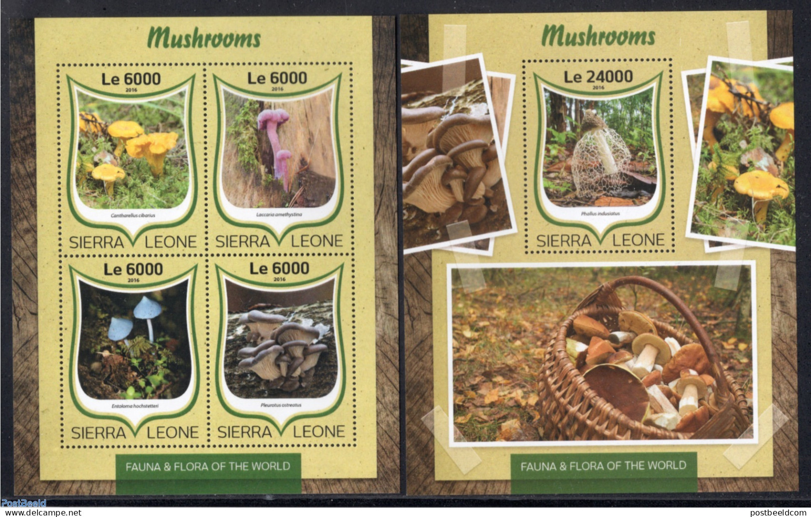 Sierra Leone 2016 Mushrooms 2 S/s, Mint NH, Nature - Mushrooms - Mushrooms