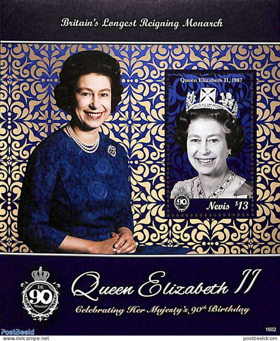 Nevis 2016 Queen Elizabeth II S/s, Mint NH, History - Kings & Queens (Royalty) - Familles Royales