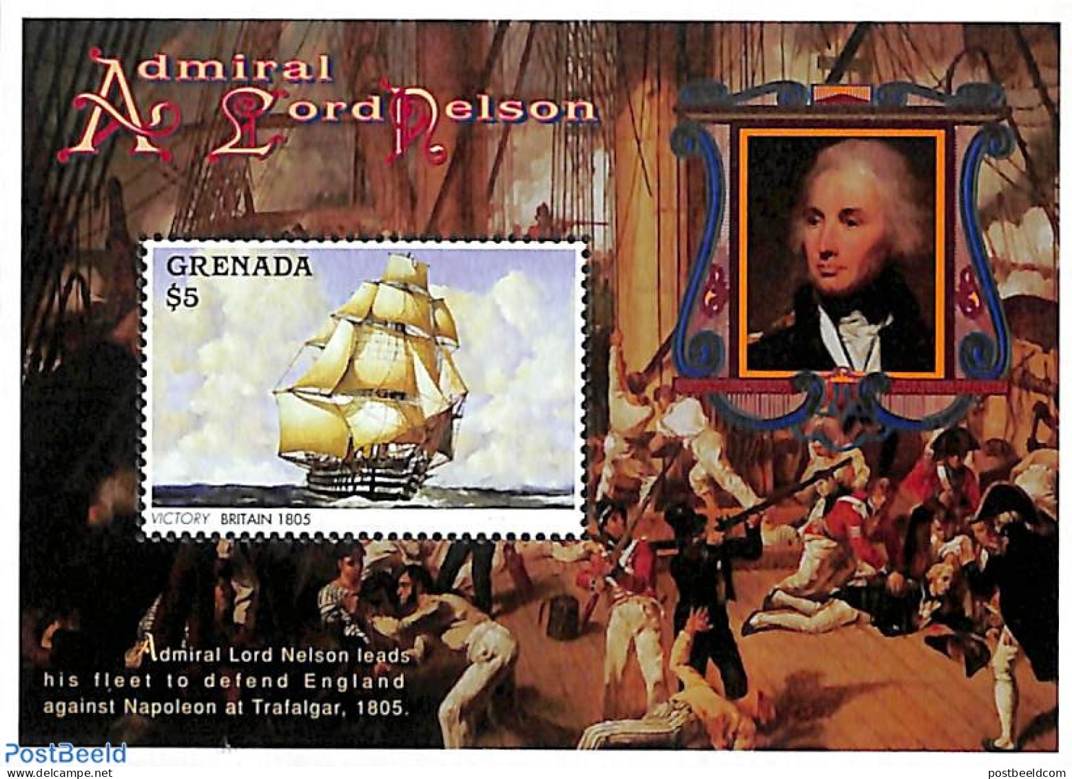 Grenada 1996 Lord Nelson S/s, Mint NH, Transport - Ships And Boats - Schiffe