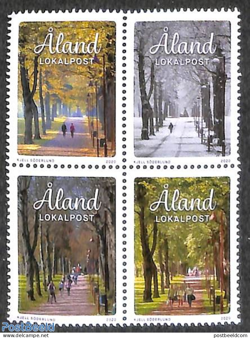Aland 2020 4 Seasons 4v [+], Mint NH, Nature - Trees & Forests - Rotary, Lions Club