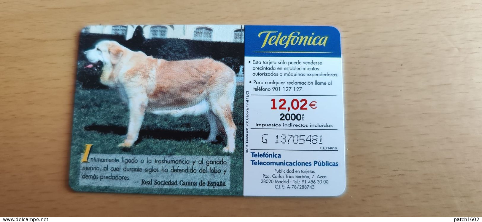 MASTIN ESPANOL  RAZAS CANINAS IBERICAS  2000 PTA TELEFONICA - Honden