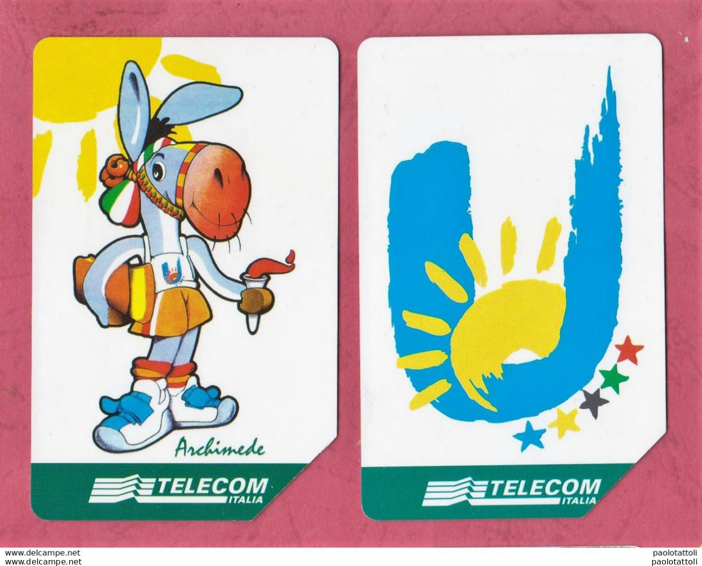 Italia-XIX Universiade. Sicilia 97- Usate- Used Pre Paid Phone Cards- Telecom  By 5000 & 10000 Lire.  Ed. Mantegazza - Openbaar Getekend