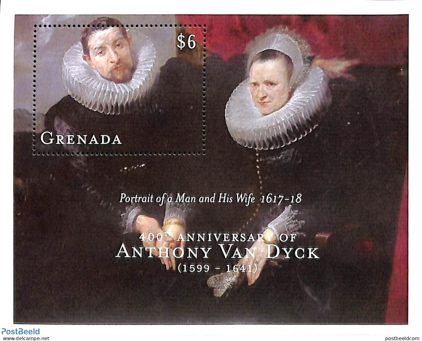 Grenada 2000 Anthony Van Dyck S/s, Portrait Of Man And Woman, Mint NH, Art - Paintings - Autres & Non Classés