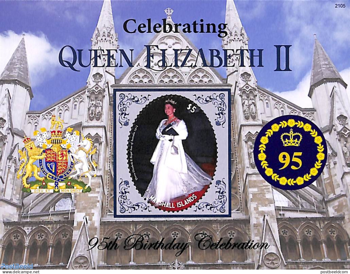 Marshall Islands 2021 Queen Elizabeth II 95th Birthday S/s, Mint NH, Art - Other & Unclassified