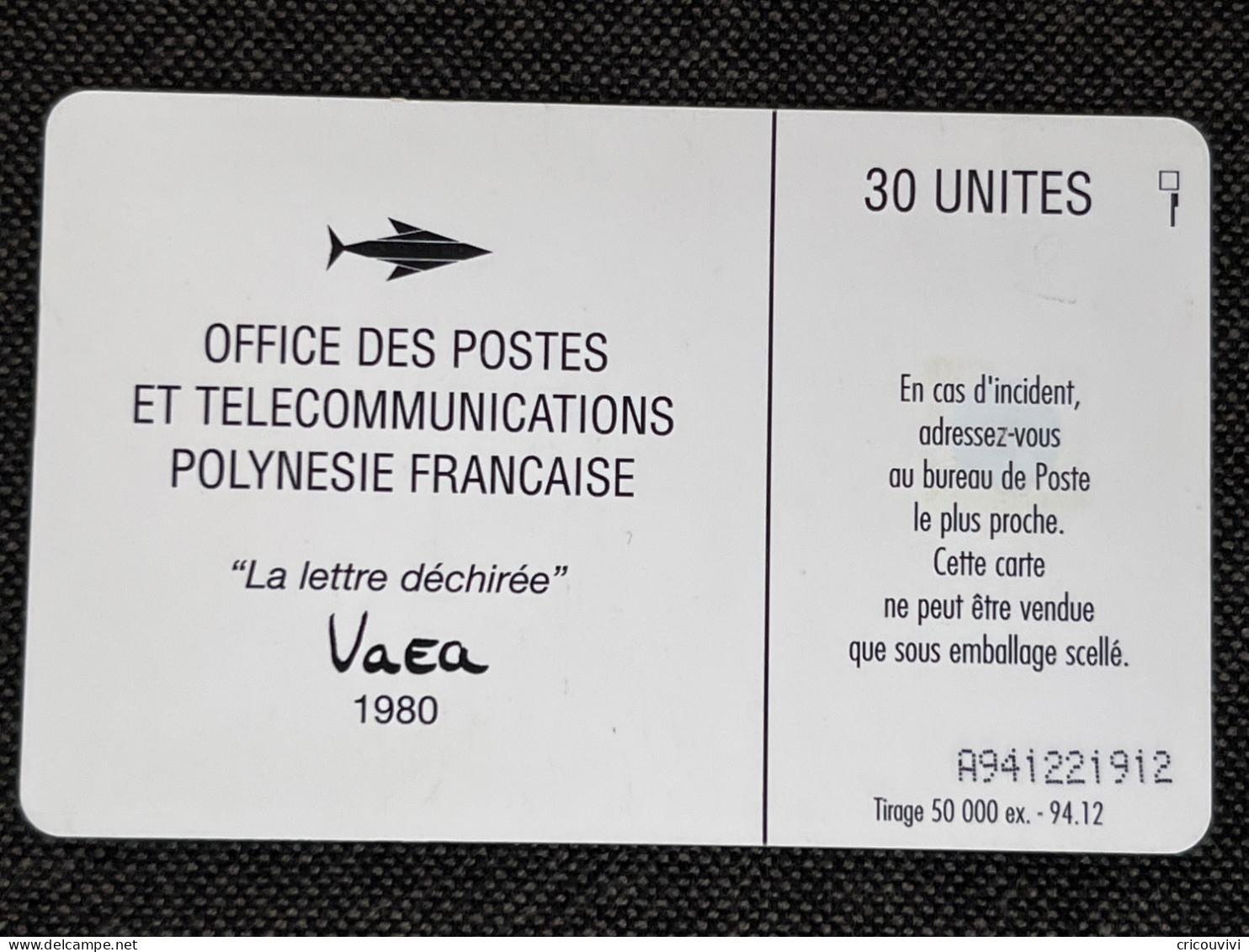 PF 28 12/94 Gem 1a - Polynésie Française