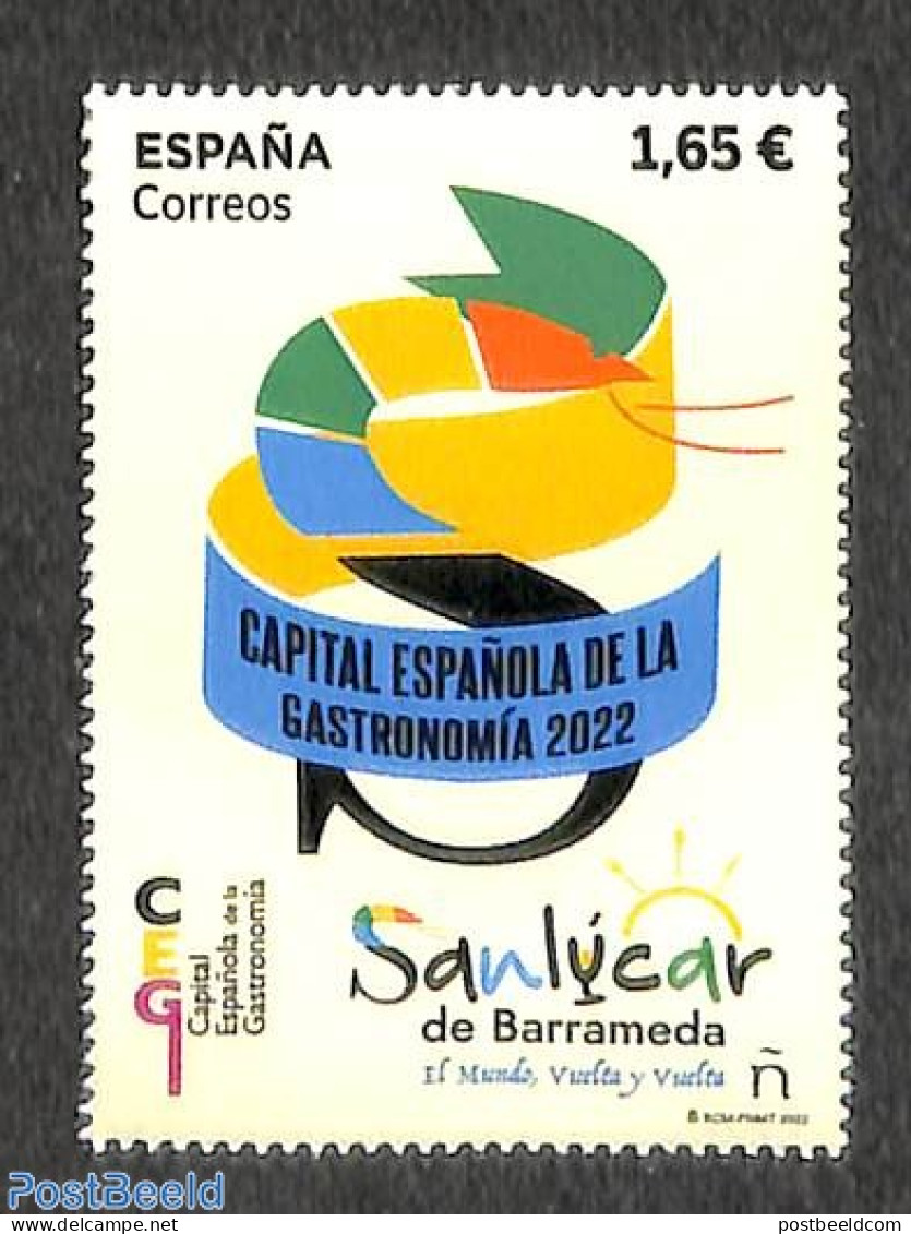 Spain 2022 Sanlucar De Barrameda, Gastronomic Capital 1v, Mint NH, Health - Food & Drink - Nuovi