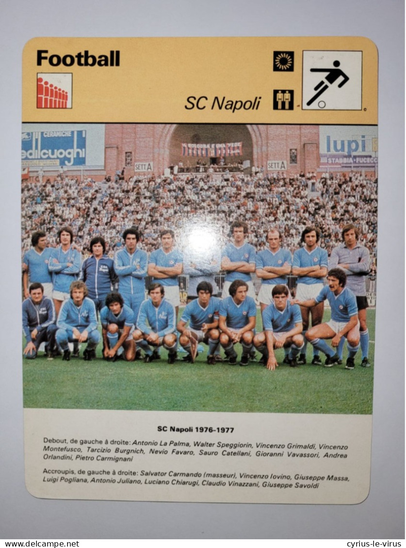 Football  **  Italie  ** SC Napoli  1976/77 - Sports