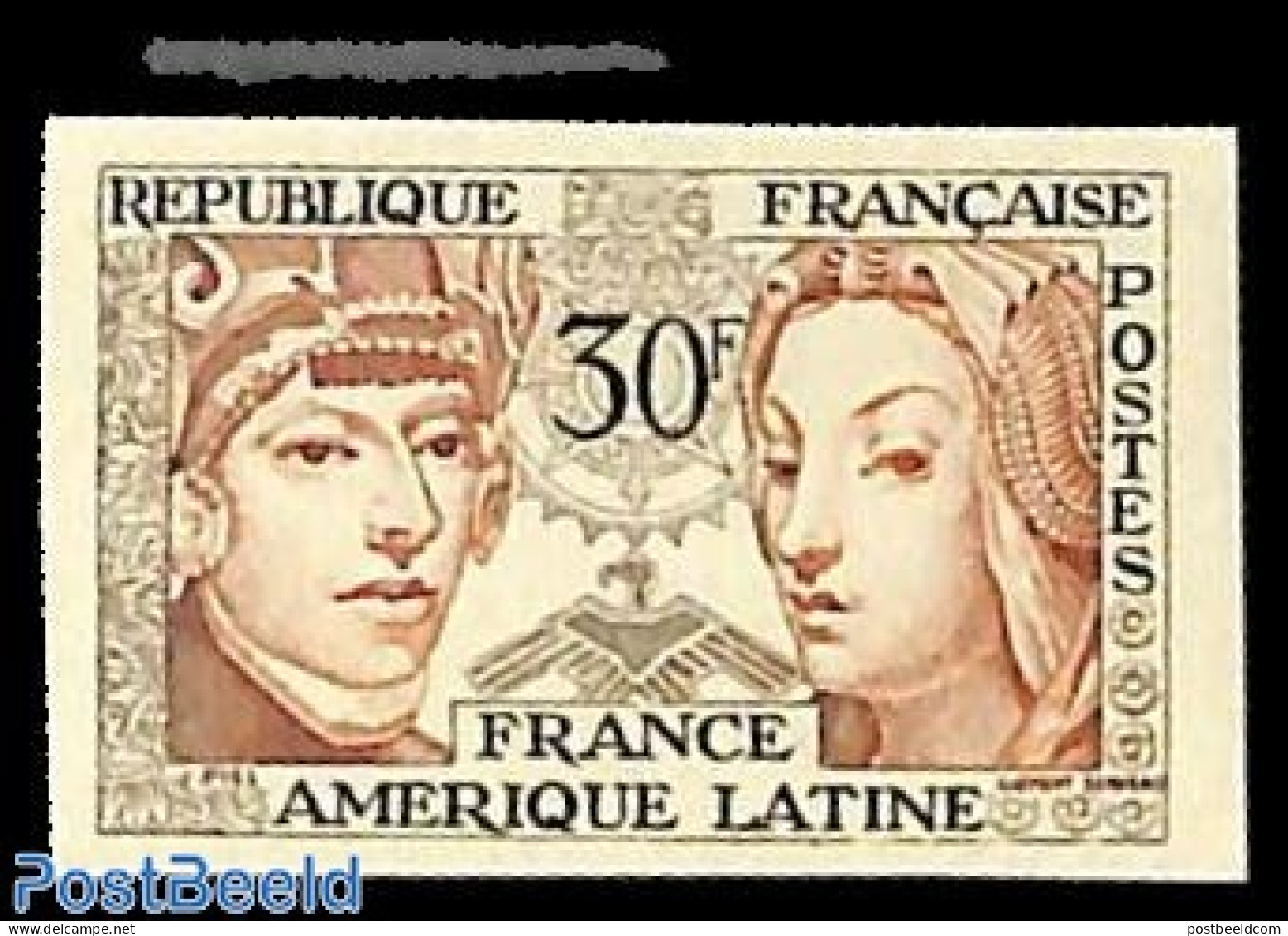 France 1956 Latin American Friendship 1v, Imperforated, Unused (hinged) - Unused Stamps