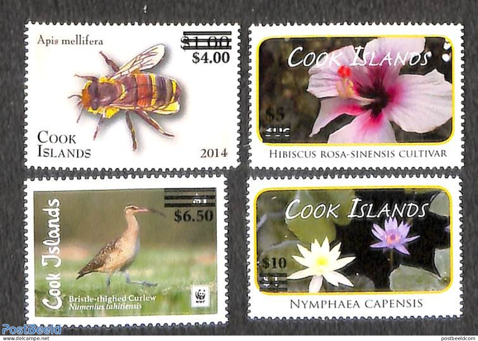 Cook Islands 2022 Overprints 4v, Mint NH, Nature - Birds - Flowers & Plants - Insects - Autres & Non Classés