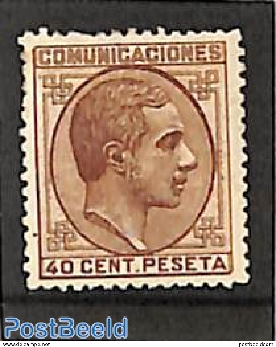 Spain 1878 40c, Stamp Out Of Set, Unused (hinged) - Neufs