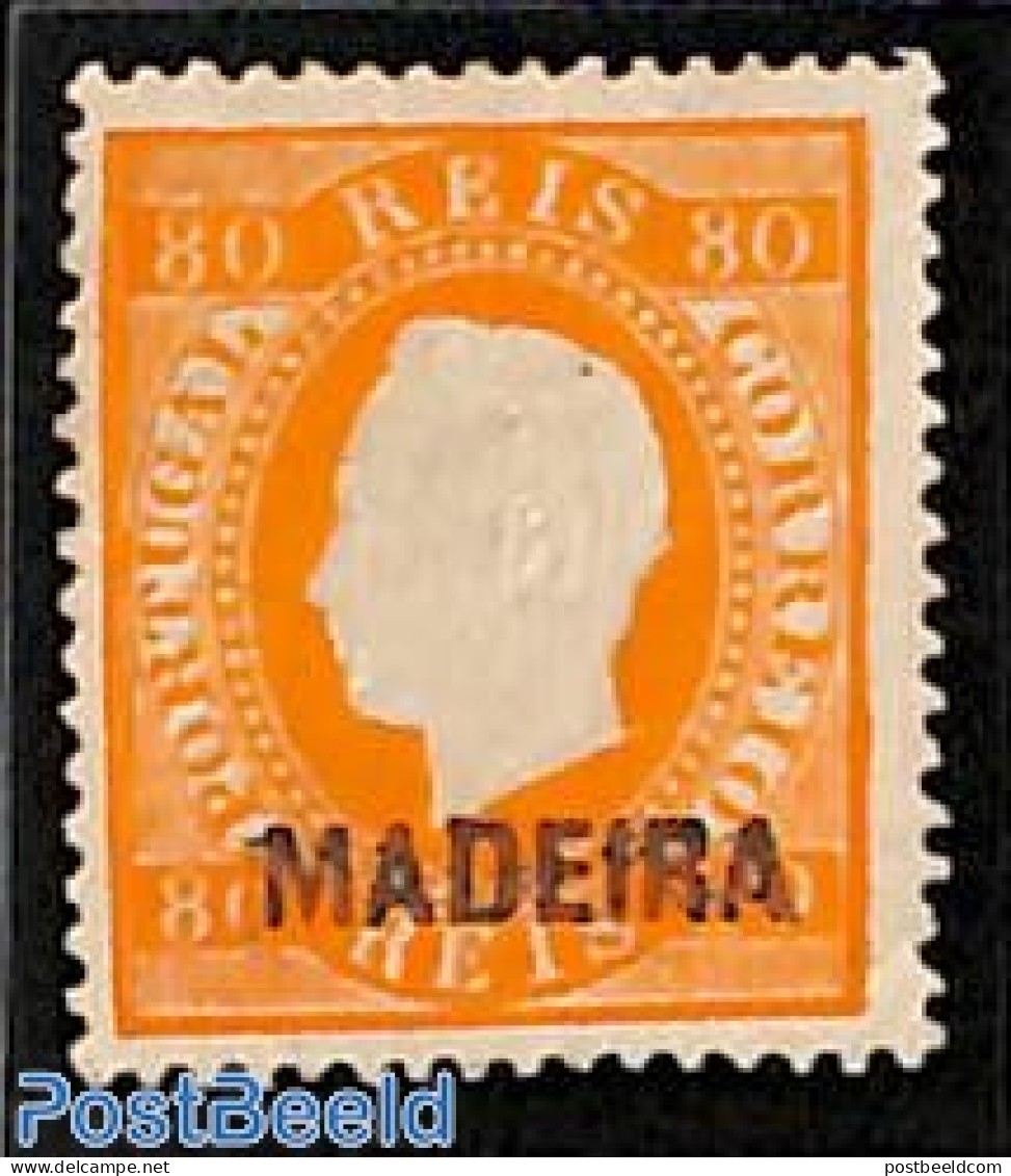 Madeira 1871 80R, Stamp Out Of Set, Without Gum, Unused (hinged) - Madeira