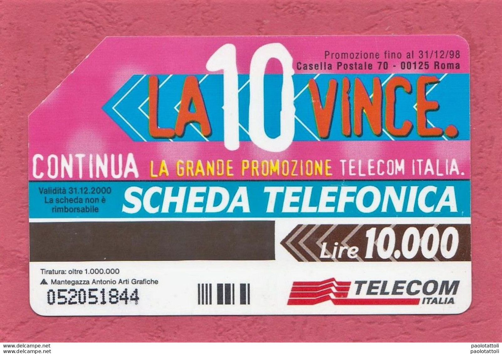 Italy- La 10 Vince. Continua La Grande Promozione . Invicta. Telecom Italia- Used Pre Paid Phone Card- Telecom  By 10000 - Pubbliche Figurate Ordinarie