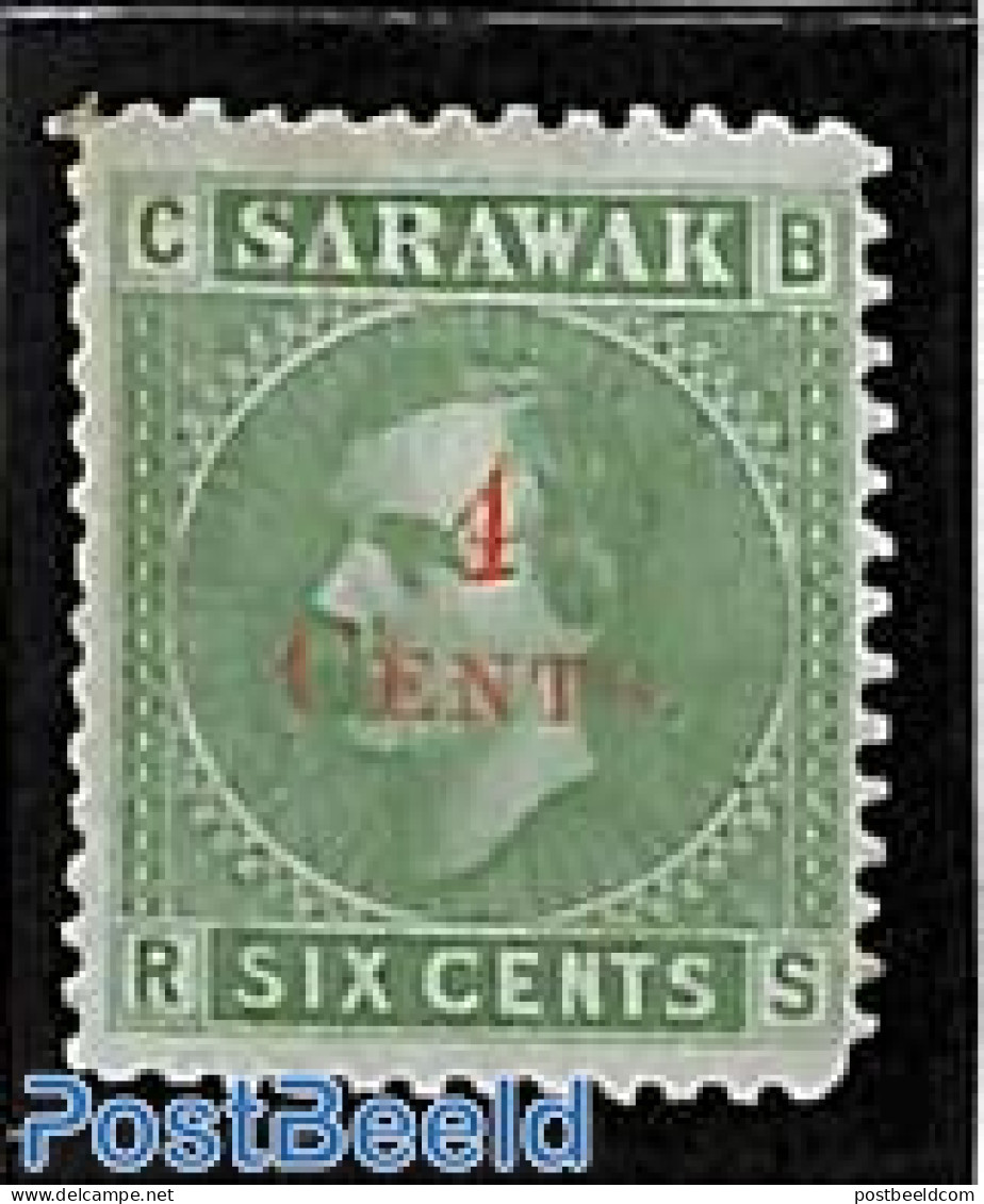 Malaysia 1899 Sarawak, 4c On 6c, Stamp Out Of Set, Unused (hinged) - Other & Unclassified