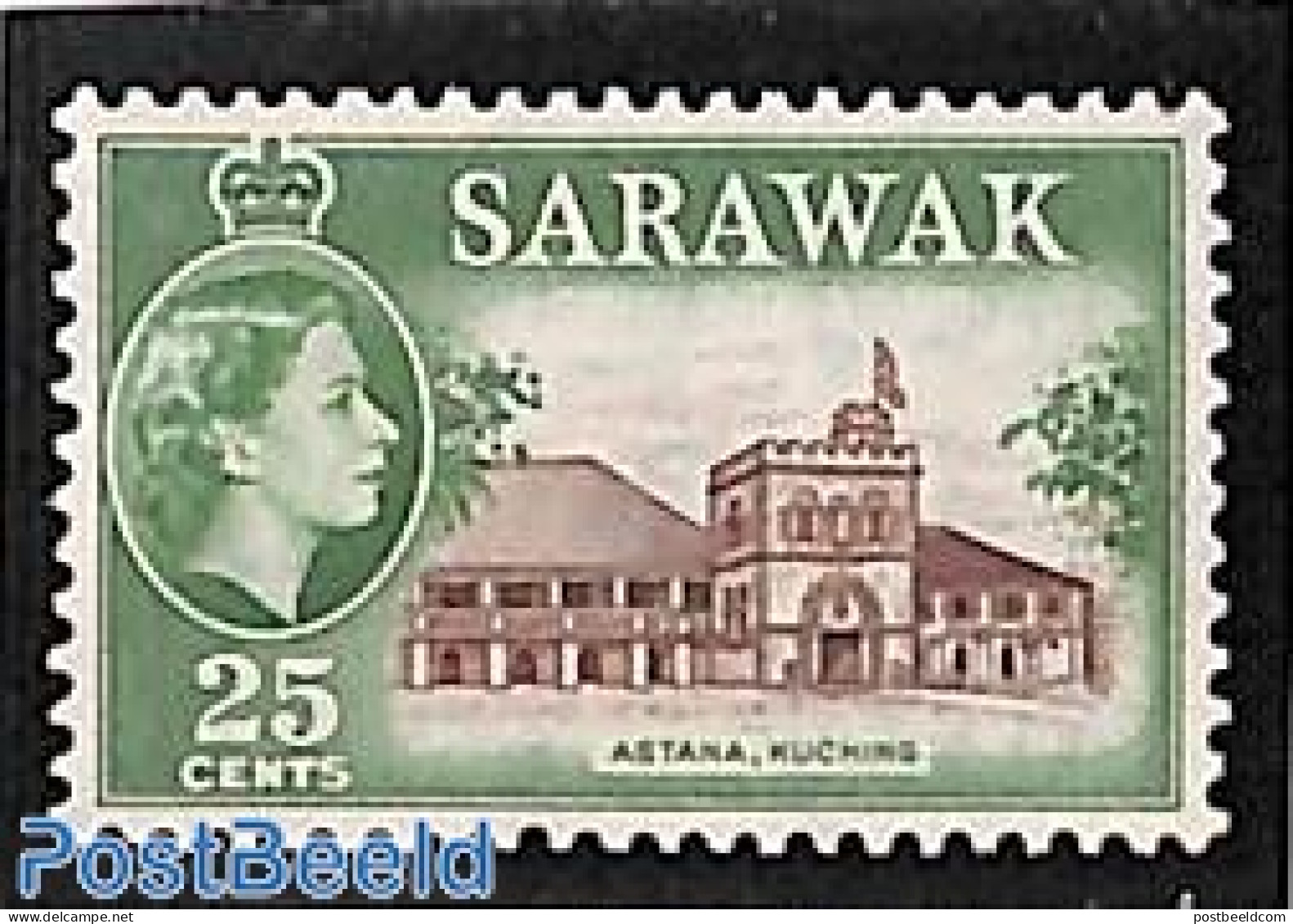 Malaysia 1955 Sarawak, 25c, Stamp Out Of Set, Mint NH - Other & Unclassified