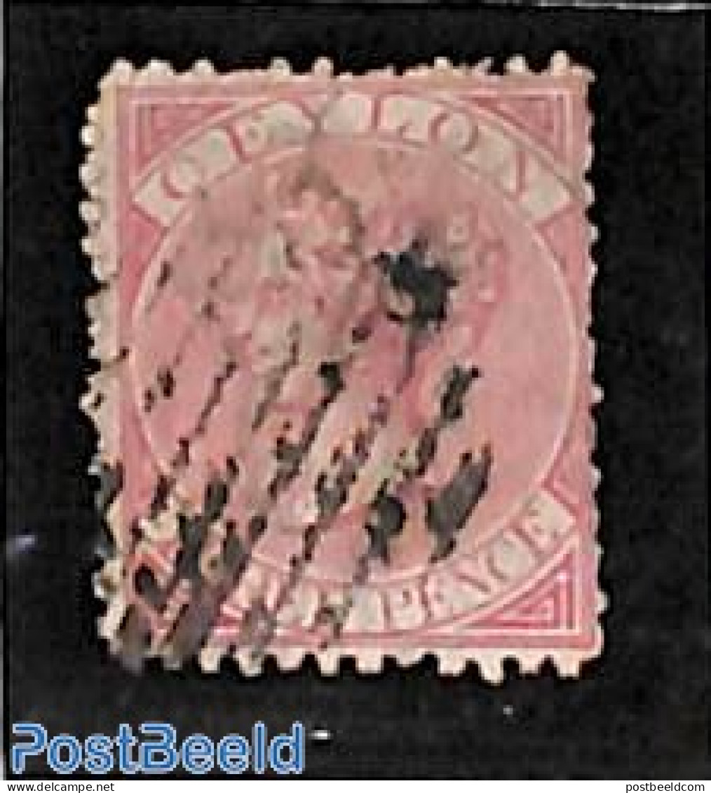 Sri Lanka (Ceylon) 1866 3d Pink, Perf. 12.5, Used Stamps - Sri Lanka (Ceylon) (1948-...)