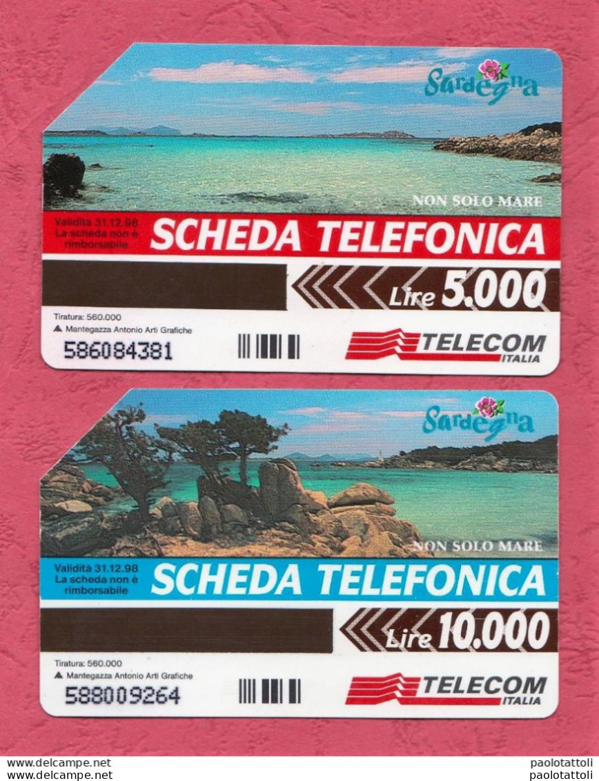 Italy- Sardegna, Non Solo Mare- Phone Card Used By 5000 & 10000Lire. Ed. Technicard & Mantegazza Ex. 31.12.1998 & 30.06. - Publiques Figurées Ordinaires