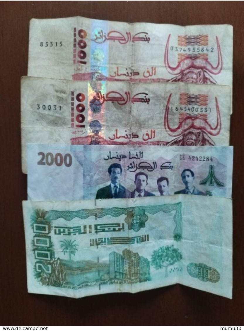 Lot De 4 Billets Toujours Valables Algérie 6000 Dinars ... Dinar Algérien - Otros – Africa