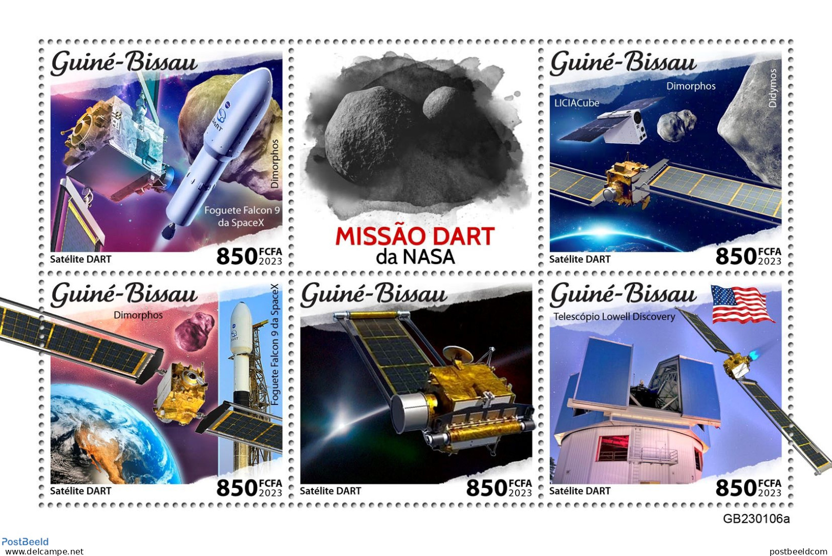 Guinea Bissau 2023 DART Mission, Mint NH, Transport - Space Exploration - Guinea-Bissau