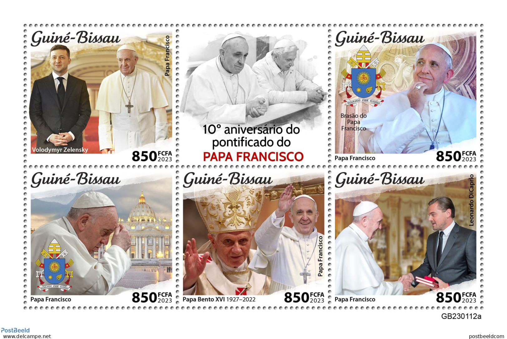 Guinea Bissau 2023 Pope Francis, Mint NH, History - Performance Art - Religion - Politicians - Movie Stars - Pope - Acteurs