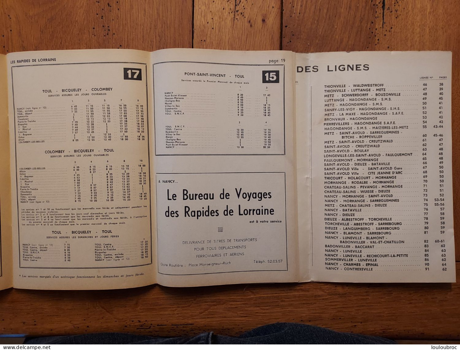 LES RAPIDES DE LORRAINE ETE 1964 HORAIRES DES AUTOBUS LIVRET DE 56 PAGES RESEAUX METZ-NANCY - Europa