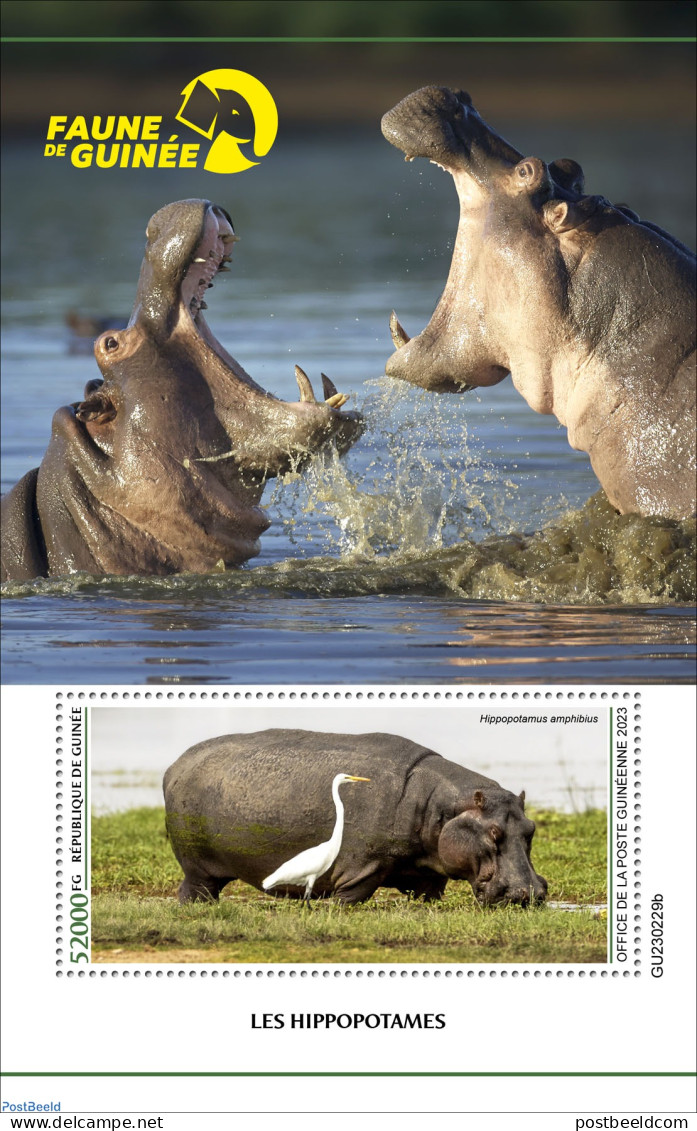 Guinea, Republic 2023 Hippos, Mint NH, Nature - Birds - Hippopotamus - Altri & Non Classificati