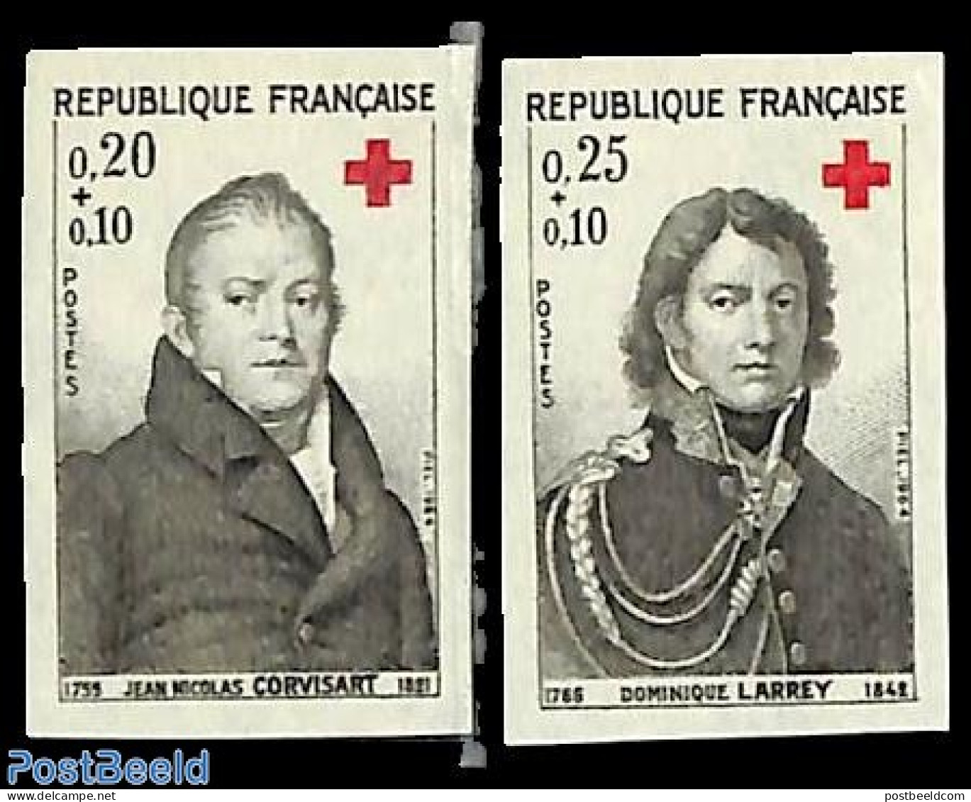 France 1964 Red Cross 2v, Imperforated, Mint NH, Health - Red Cross - Ongebruikt