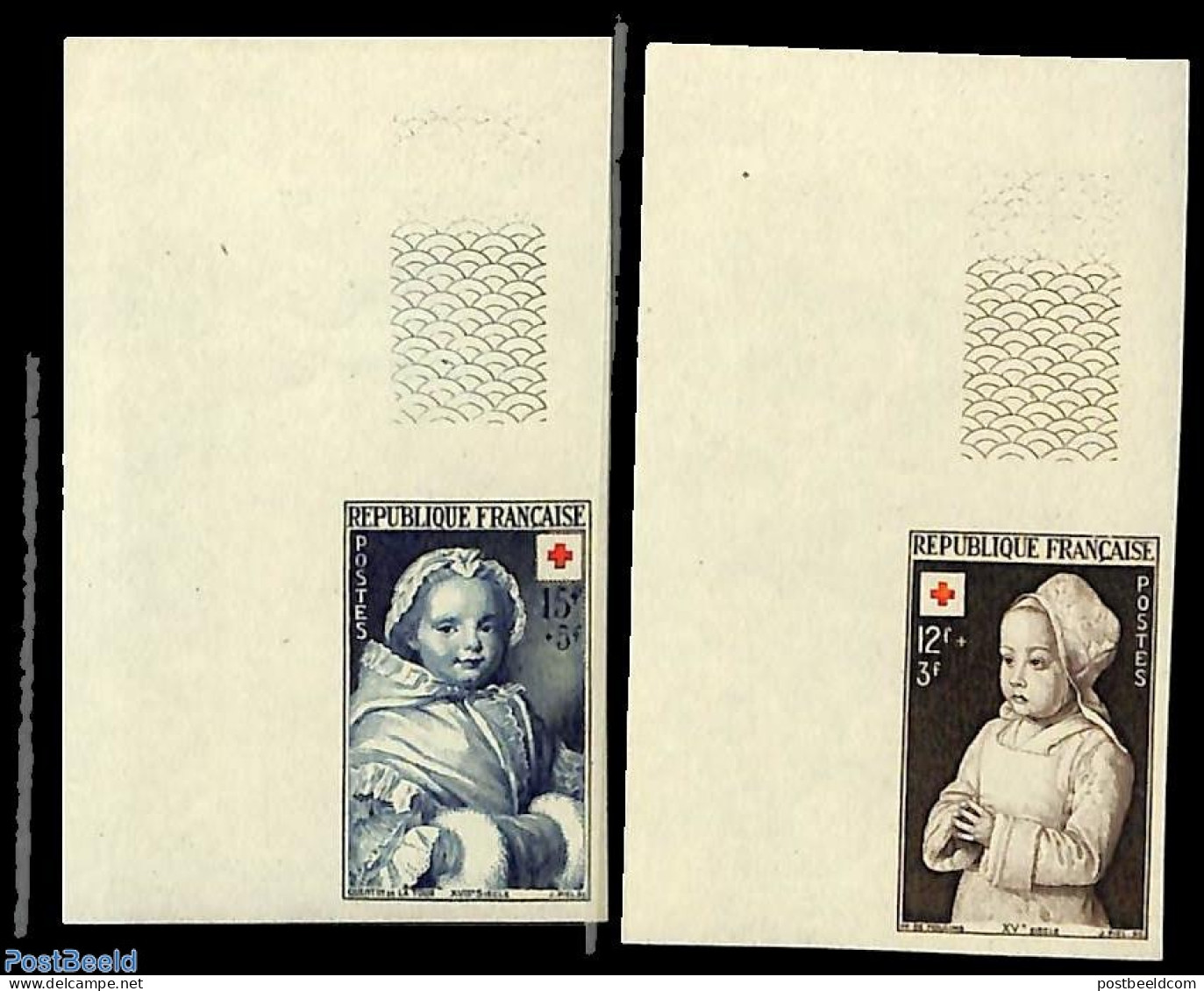 France 1951 Red Cross 2v, Imperforated, Mint NH, Health - Red Cross - Unused Stamps