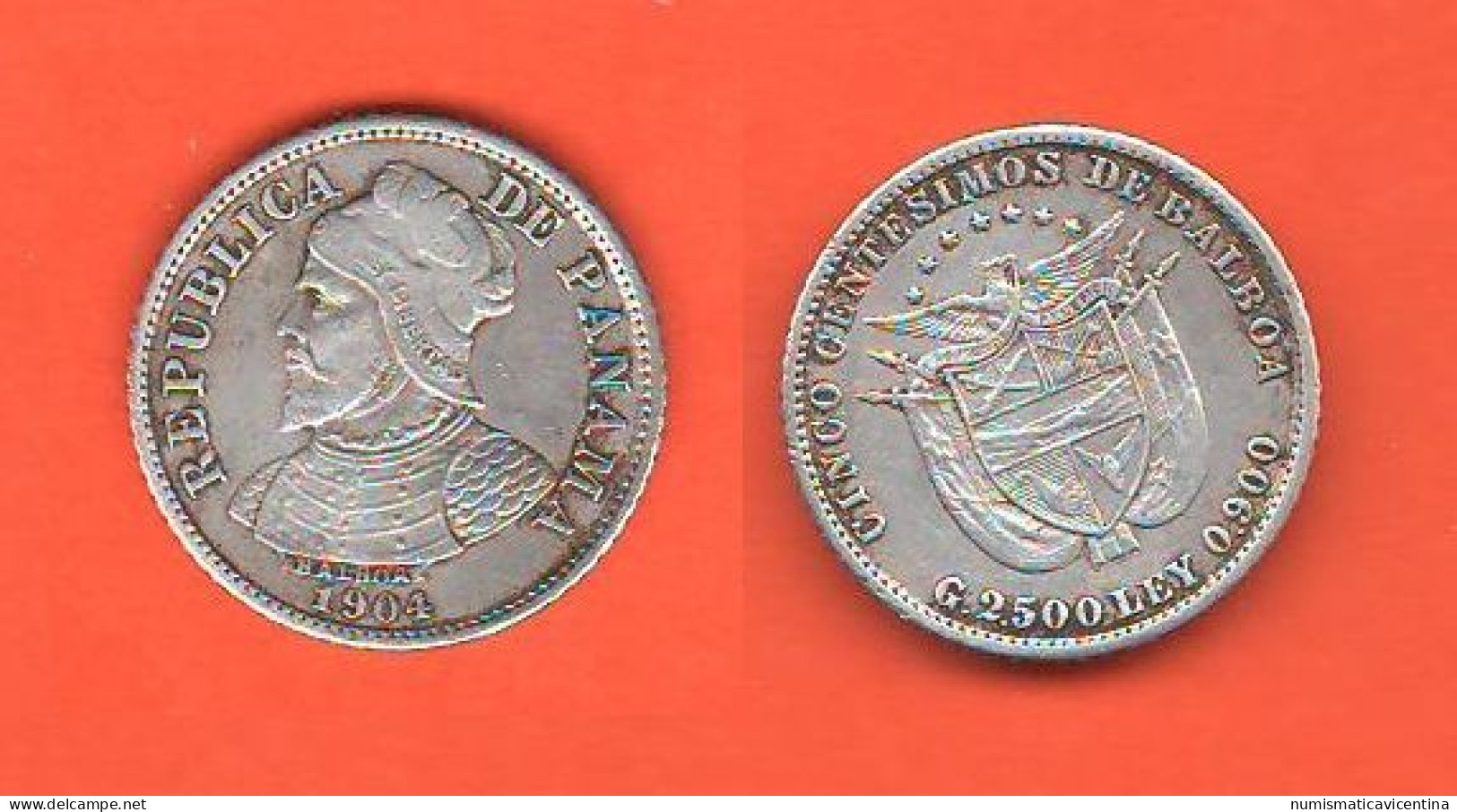 Panama 5 Centesimos 1904 Silver Coin South America - Panama
