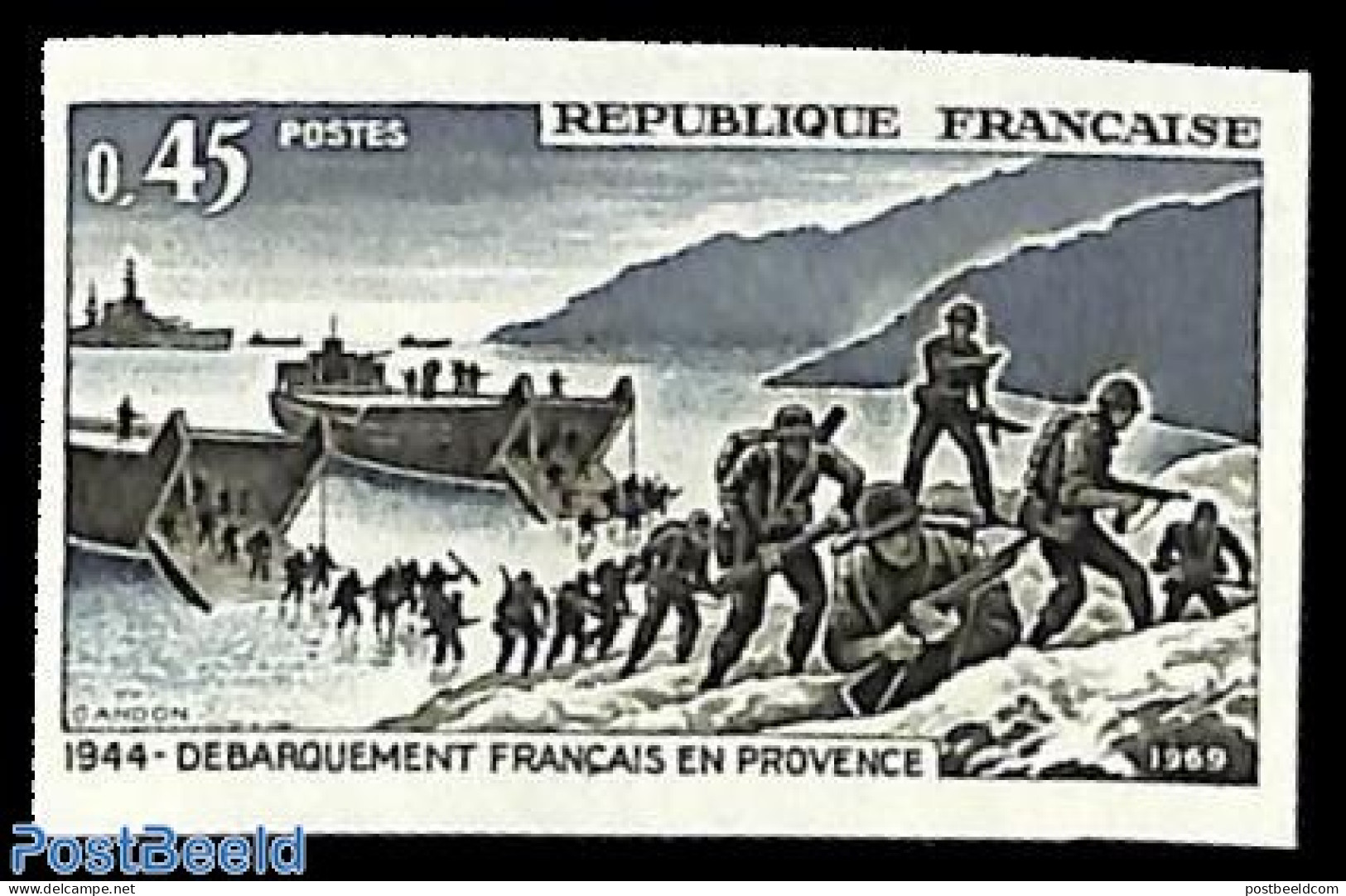 France 1969 World War II 1v, Imperforated, Mint NH, History - Transport - World War II - Ships And Boats - Nuovi