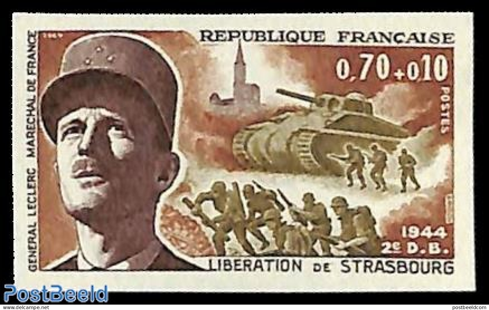 France 1969 World War I 1v, Imperforated, Mint NH, History - World War II - Neufs