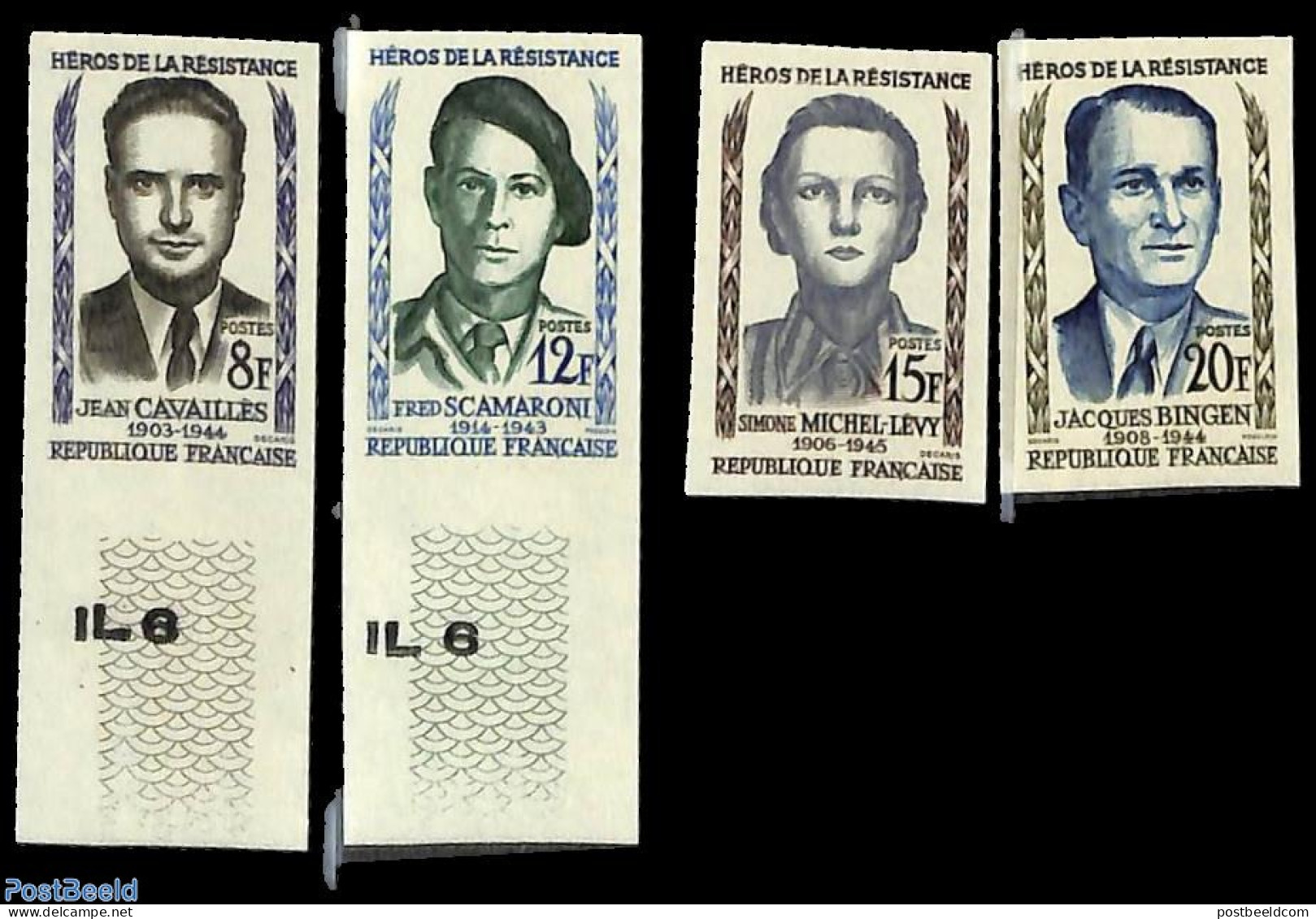 France 1958 Resistance Fighters 4v, Imperforated, Mint NH, History - World War II - Nuovi