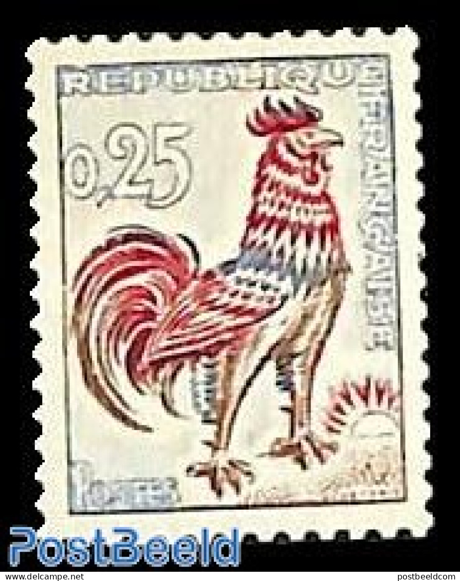 France 1962 Definitive 1v, With Red Number On Backside, Mint NH, Nature - Poultry - Ongebruikt