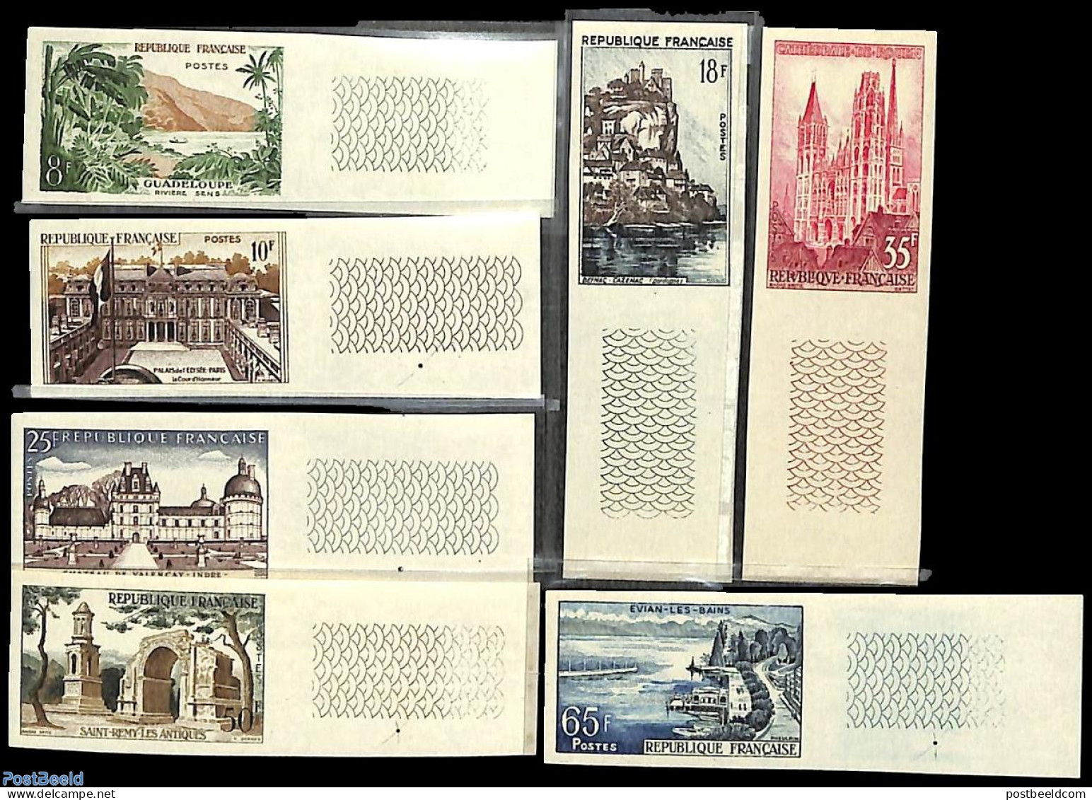France 1957 Definitives 7v, Imperforated, Mint NH - Unused Stamps