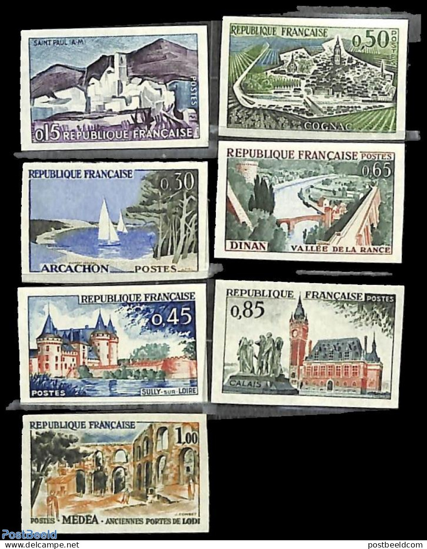 France 1961 Views 7v, Imperforated, Mint NH, Transport - Ships And Boats - Art - Castles & Fortifications - Ongebruikt