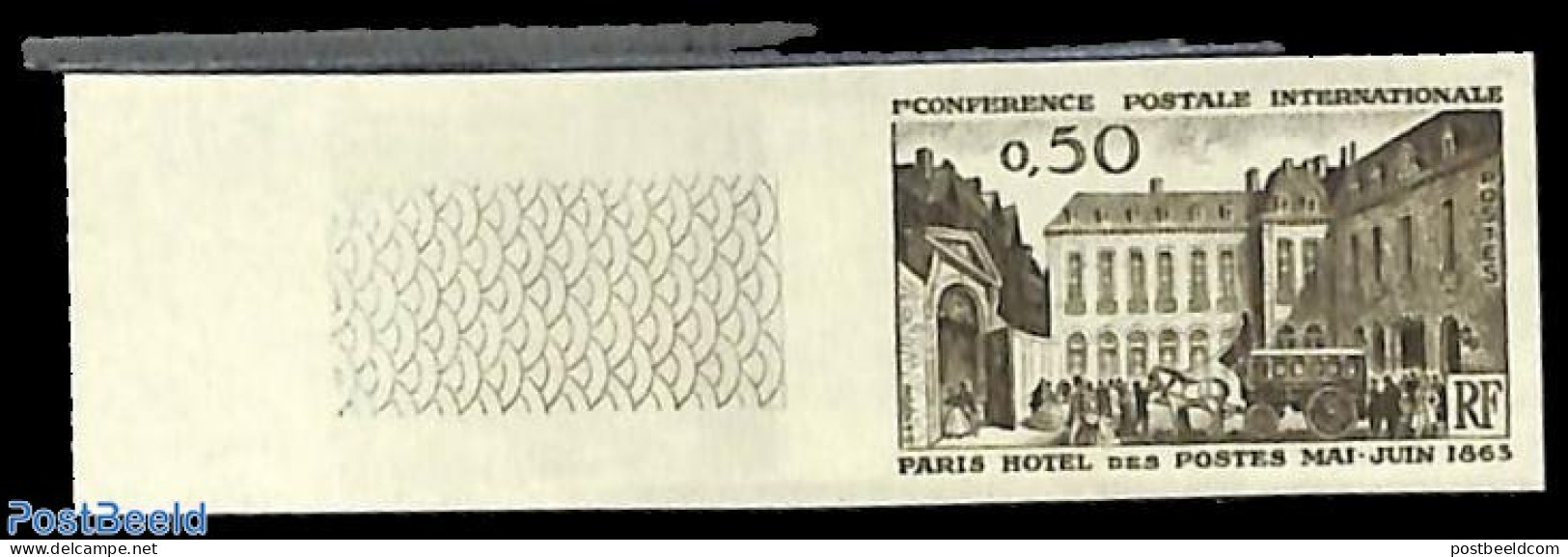 France 1963 First International Post Conference 1v, Imperforated, Mint NH, Post - U.P.U. - Nuovi