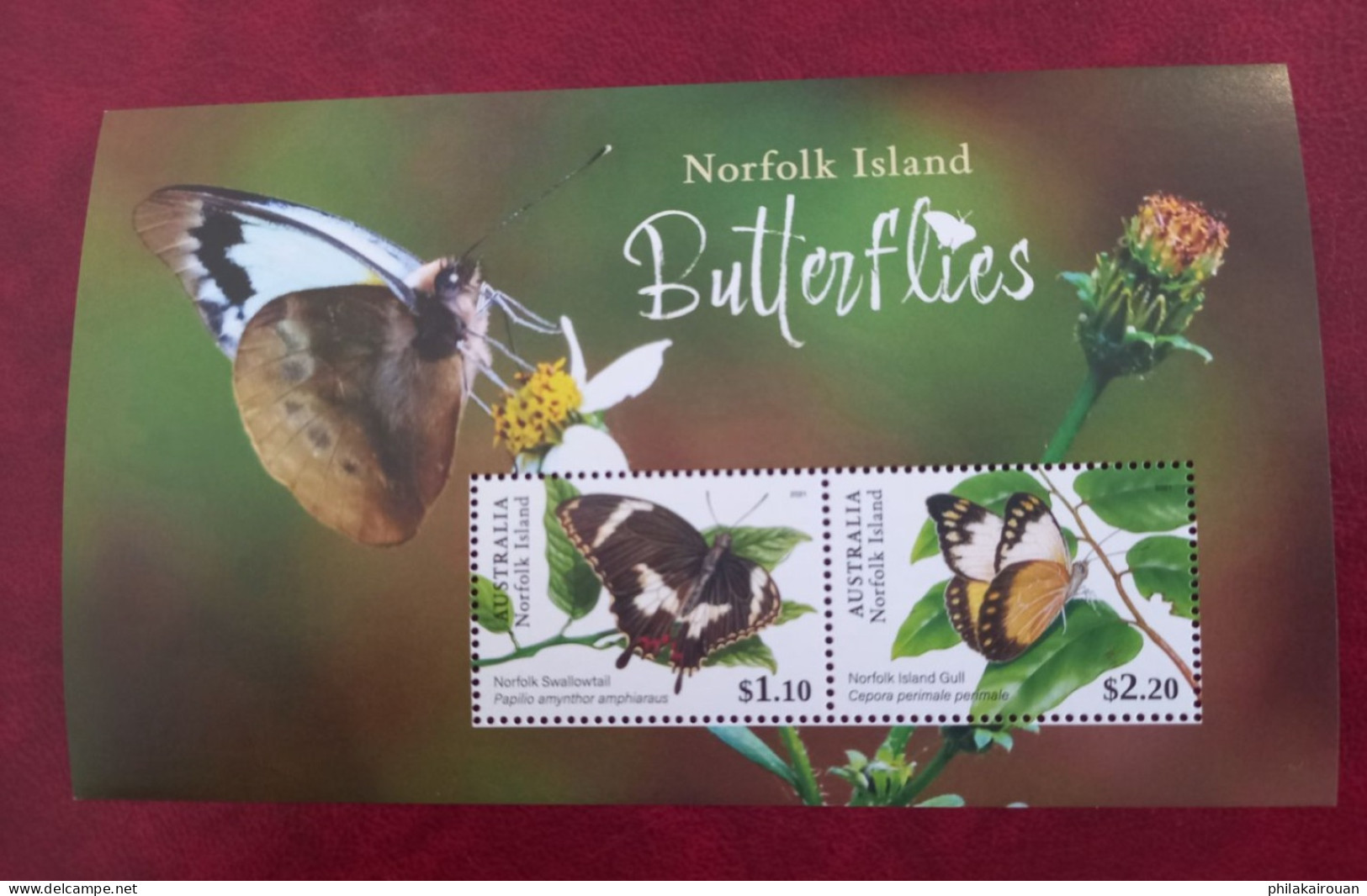 2021 Norfolk Island Butterflies Papillons Souvenir Sheet MNH - Ile Norfolk