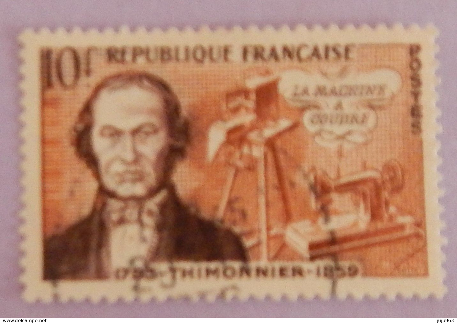 FRANCE YT 1013 OBLITERE "THIMONNIER" ANNÉE 1955 - Used Stamps