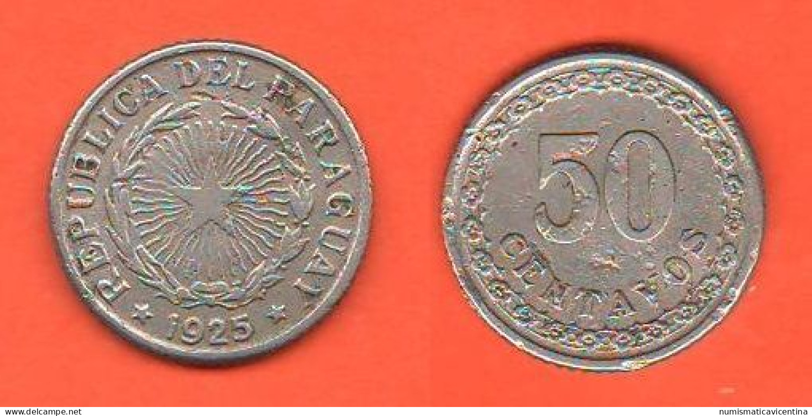 Paraguay 50 Centavos 1925 Nickel Coin South America - Paraguay
