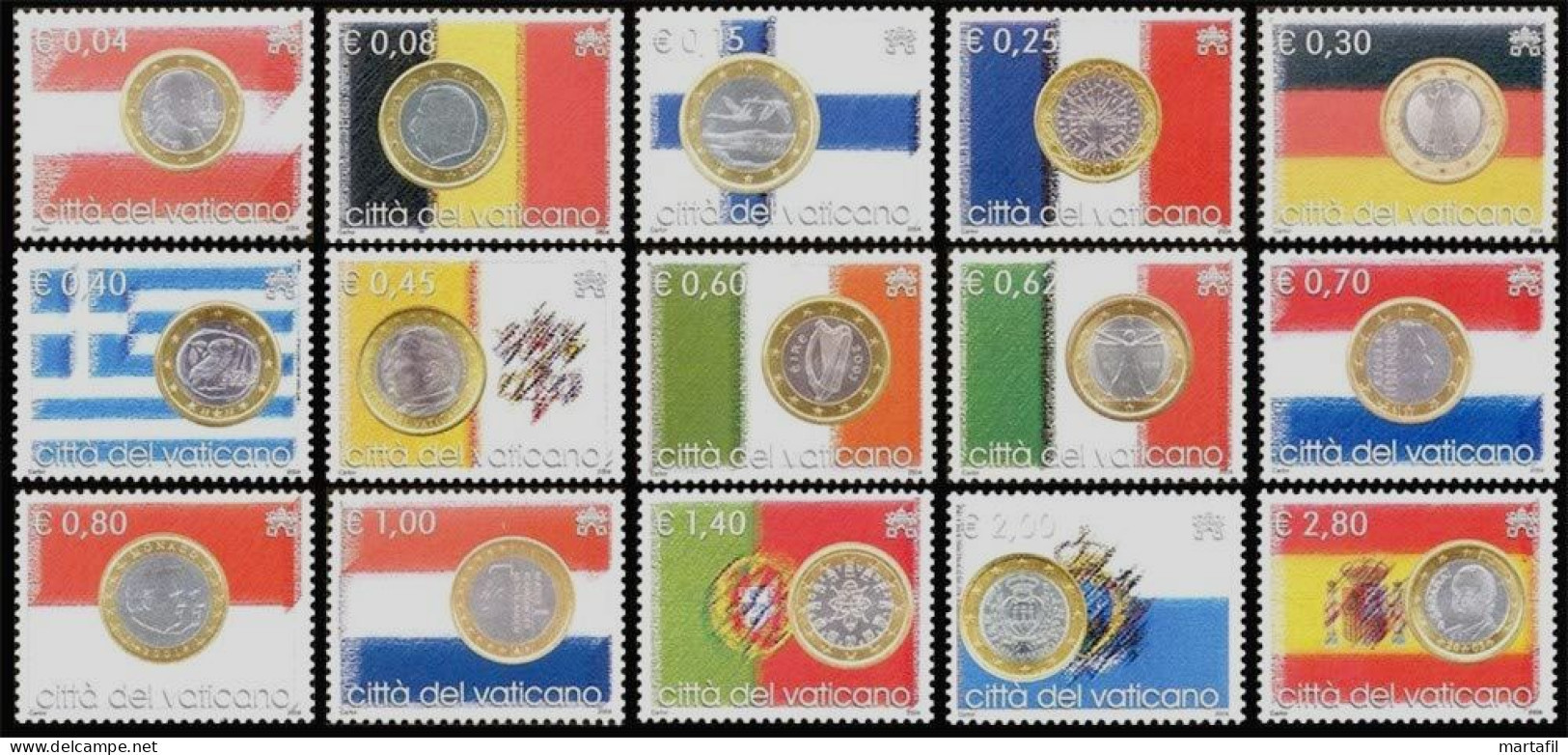 2004 VATICANO SET MNH ** Monete E Bandiere - Unused Stamps