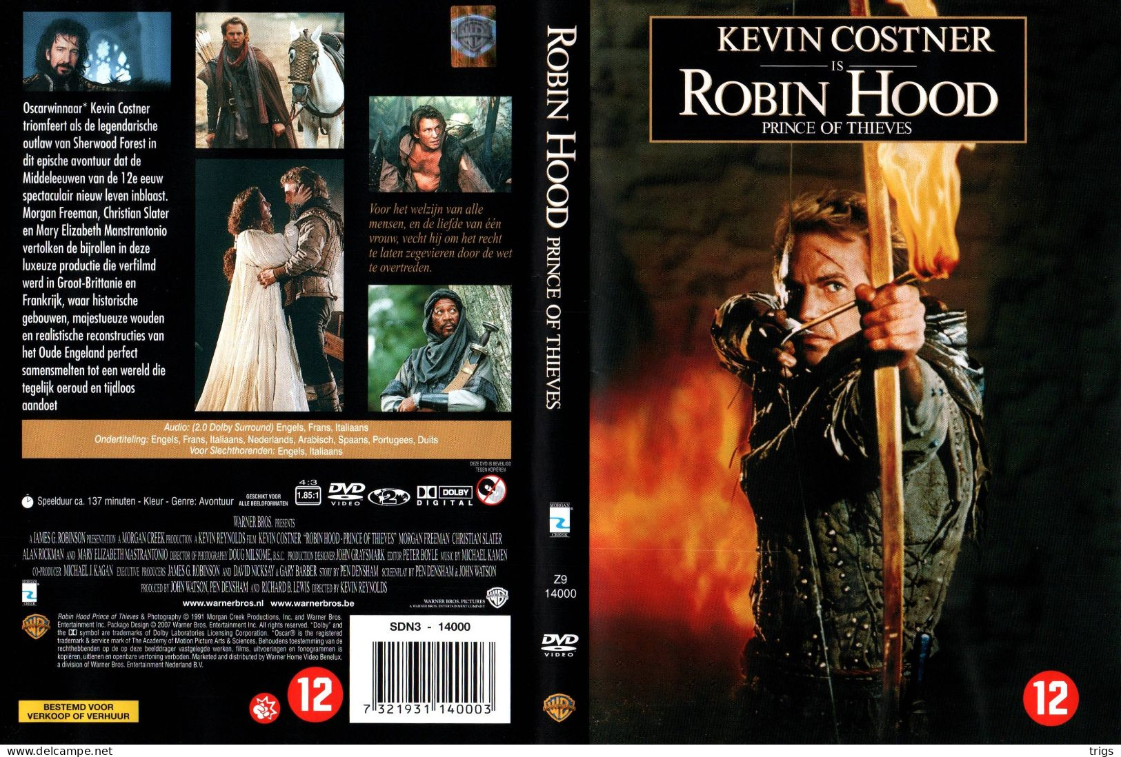 DVD - Robin Hood: Prince Of Thieves - Action, Adventure