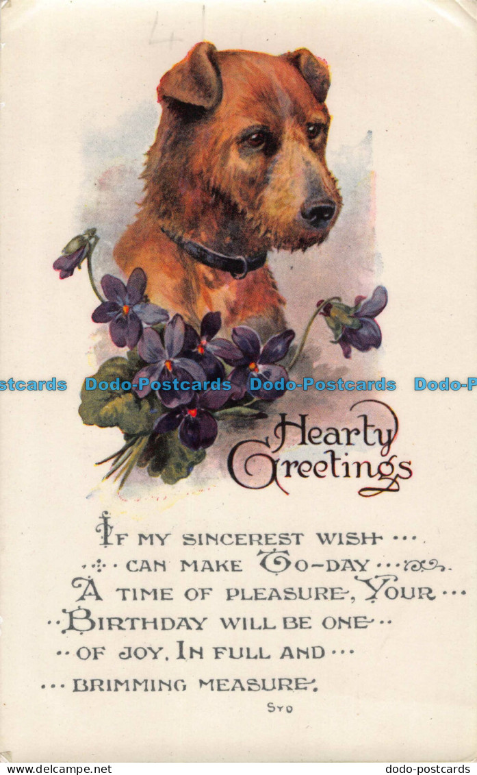R043666 Hearty Greetings. A Dog. W. And K. London - Autres & Non Classés